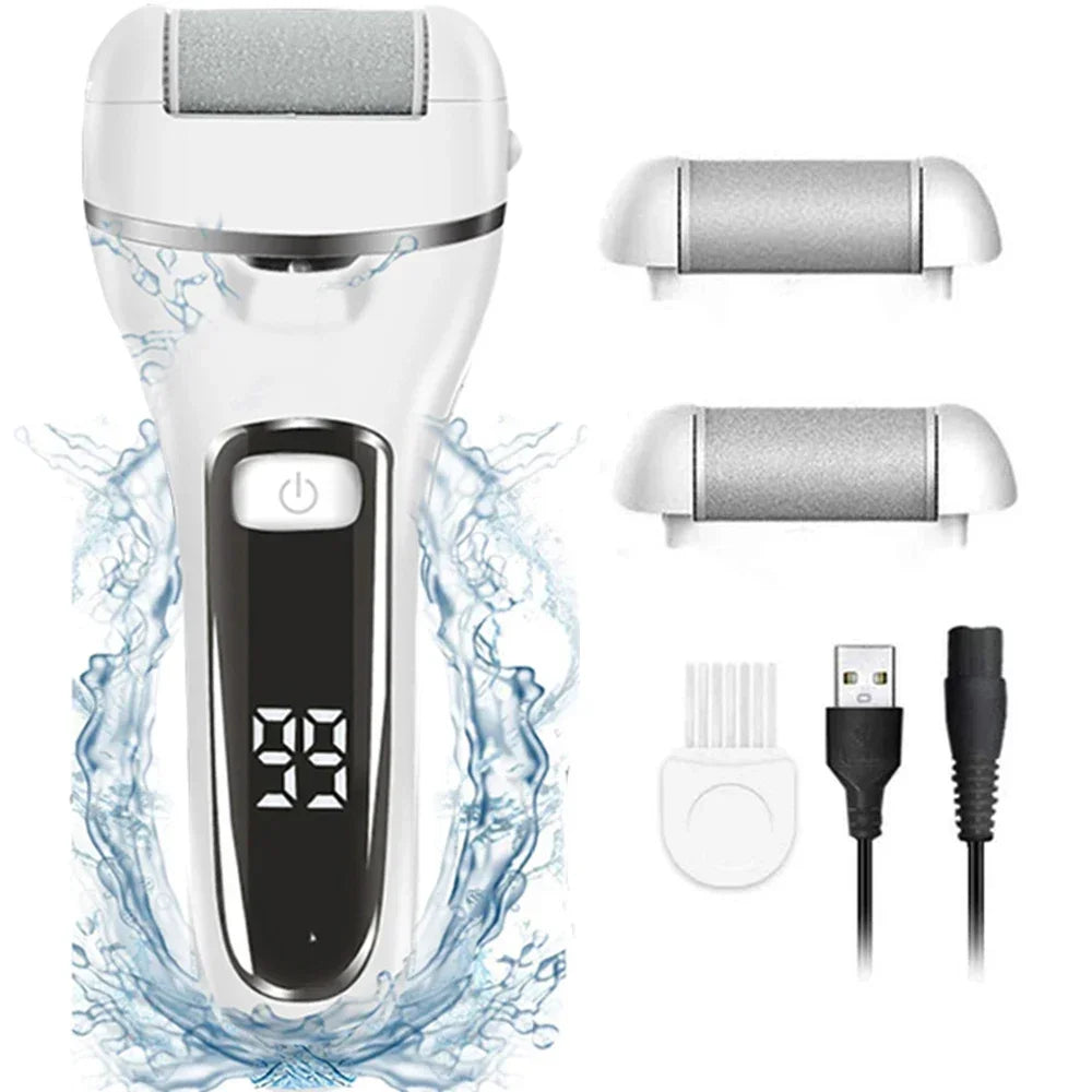Lixa Elétrica para Pés à Prova D’água | USB, 2 Velocidades e Kit 18 em 1