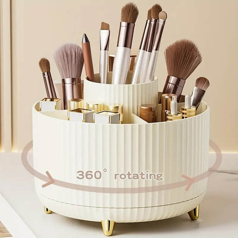 Organizador Giratório 360° para Pincéis de Maquiagem – 5 Compartimentos