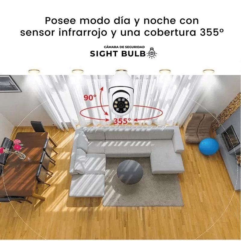 Cámara bombillo 360 wifi de seguridad