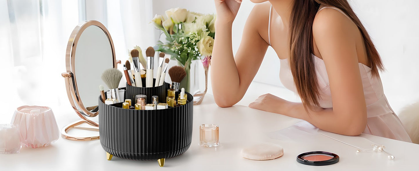 Organizador Giratório 360° para Pincéis de Maquiagem – 5 Compartimentos