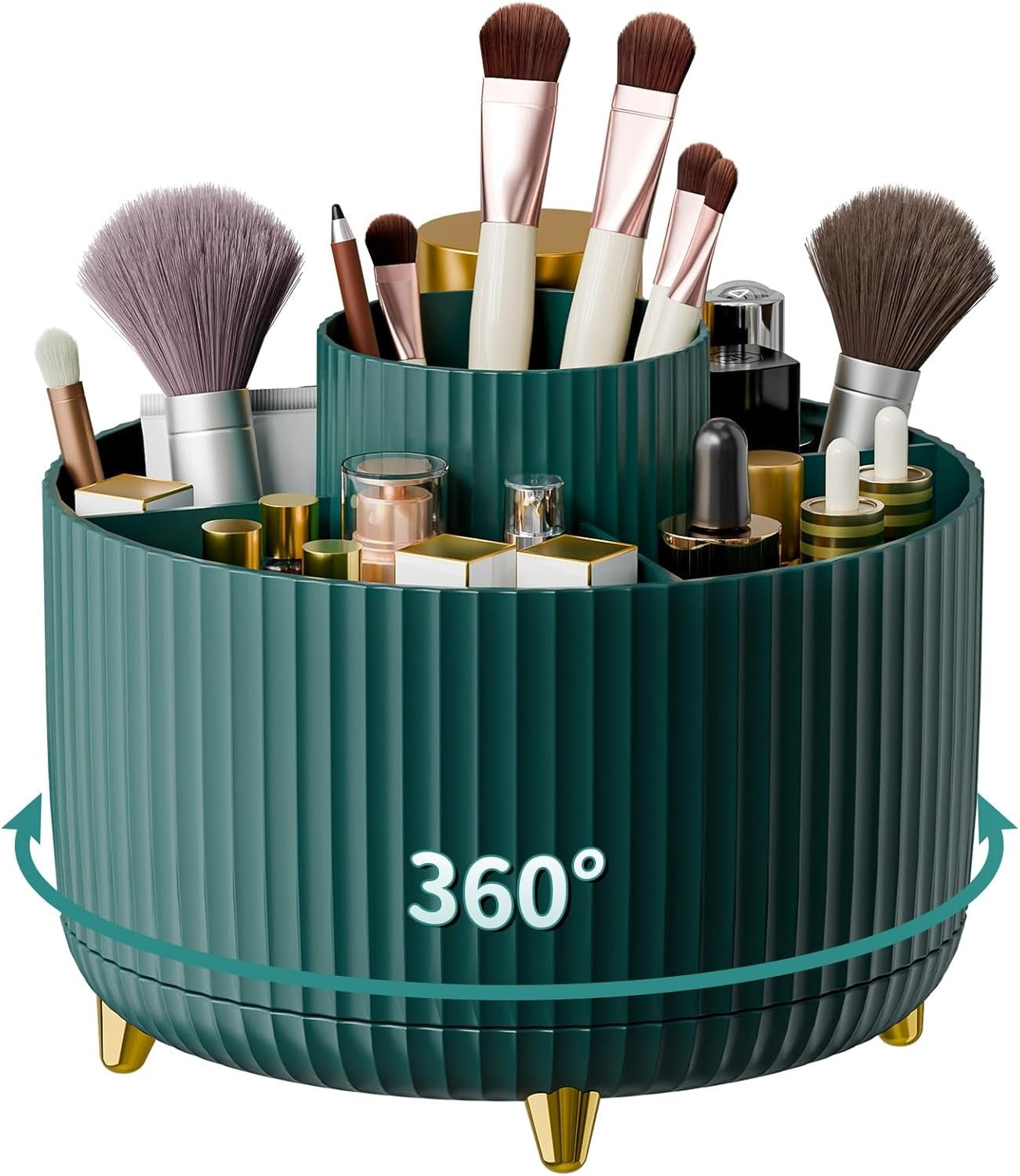 Organizador Giratório 360° para Pincéis de Maquiagem – 5 Compartimentos