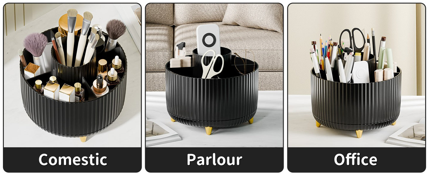 Organizador Giratório 360° para Pincéis de Maquiagem – 5 Compartimentos