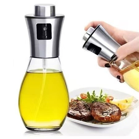 Spray Borrifador Azeite Galheteiro Vidro Inox Pulverizador Vinagre Óleo 200ml Te