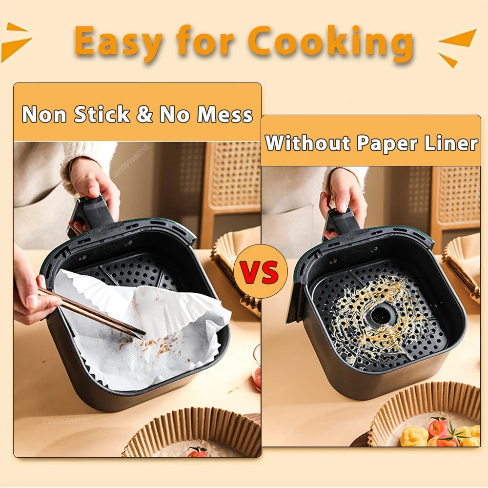 Papel Descartável para Air Fryer – Antiaderente, Ecológico e Prático