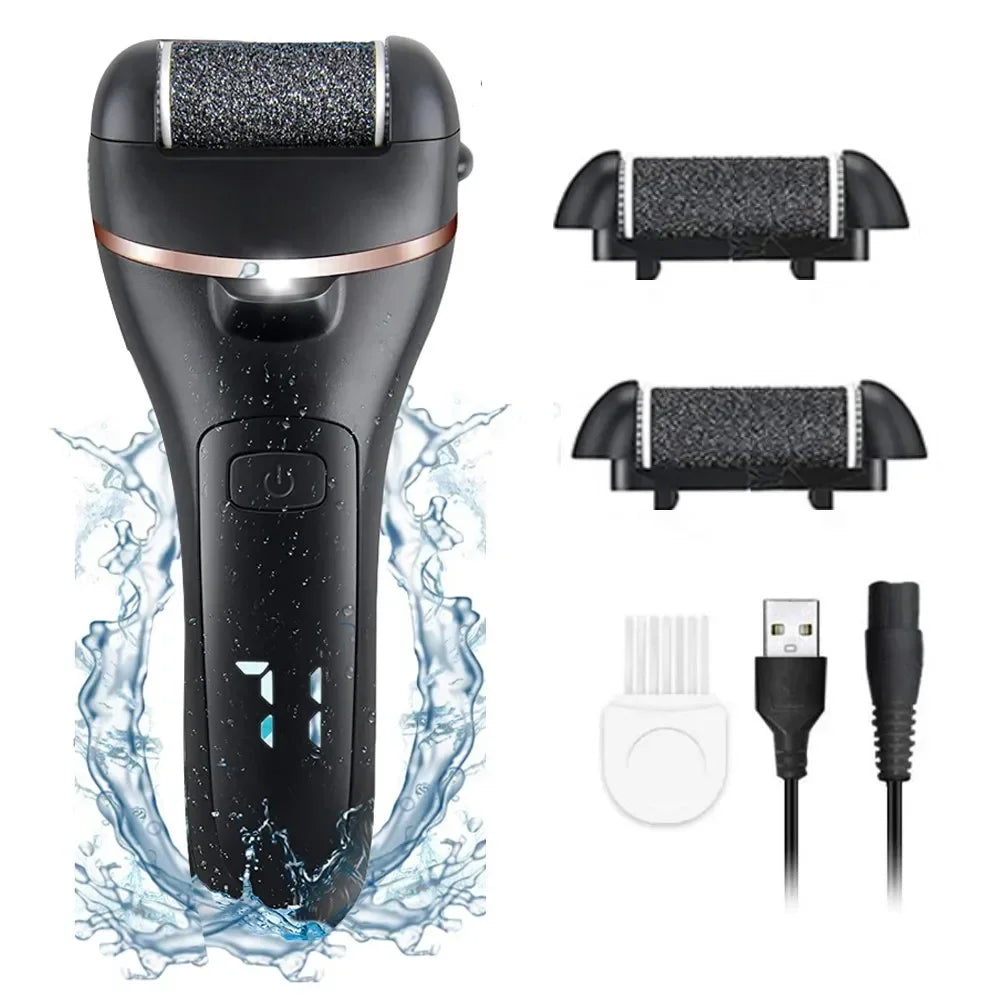 Lixa Elétrica para Pés à Prova D’água | USB, 2 Velocidades e Kit 18 em 1