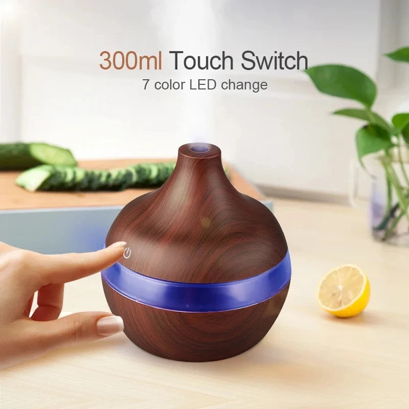 Umidificador Difusor de Aromas Ultrassônico | Névoa Fria e Aromaterapia 300ml
