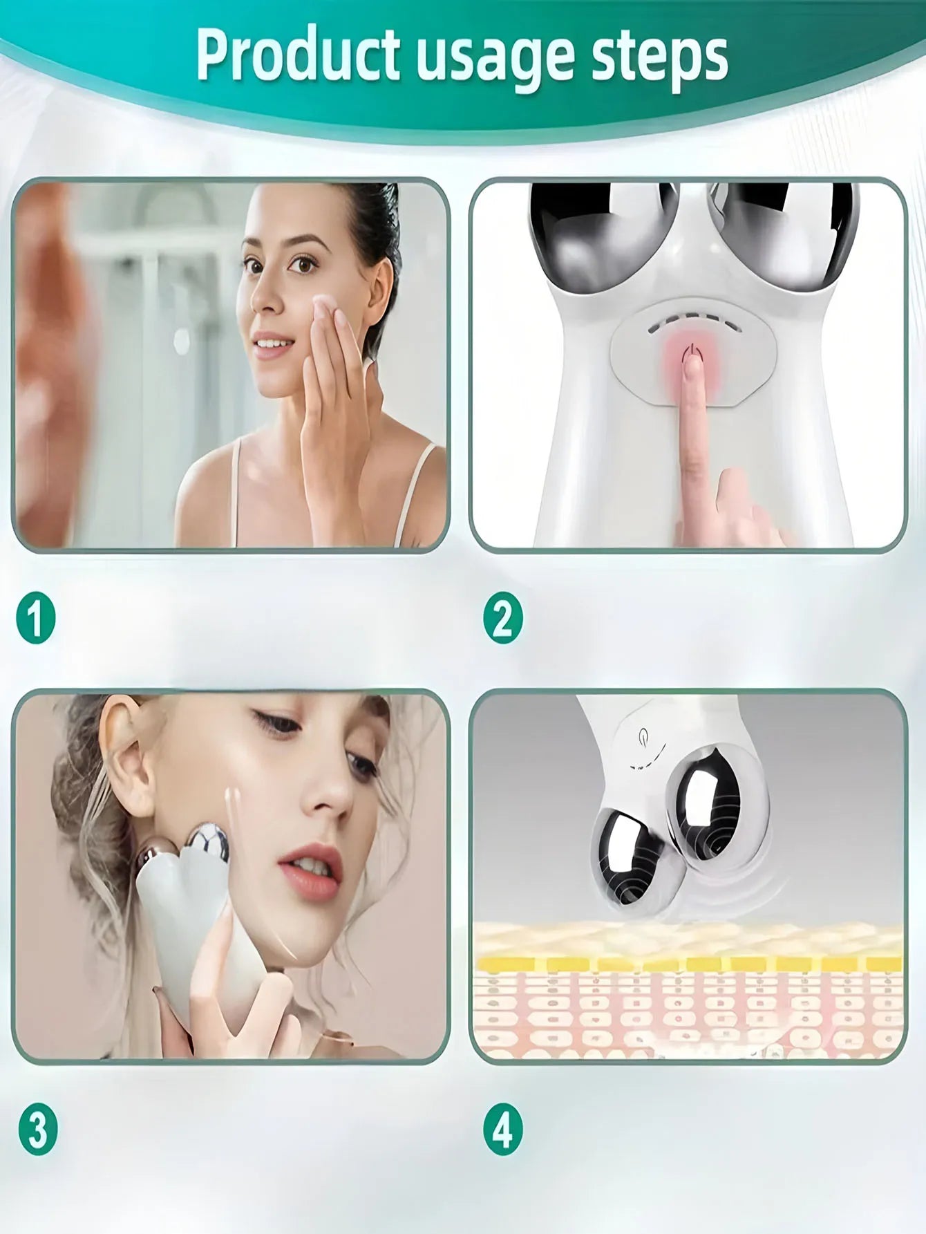 Massageador Facial EMS de Microcorrente | Lifting, Firmeza e Radiofrequência