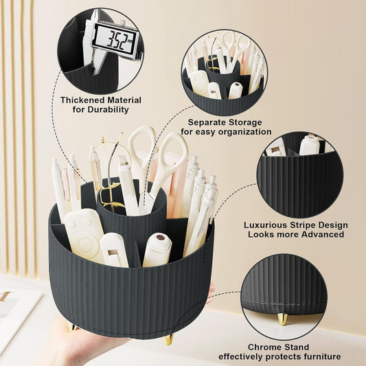 Organizador Giratório 360° para Pincéis de Maquiagem – 5 Compartimentos